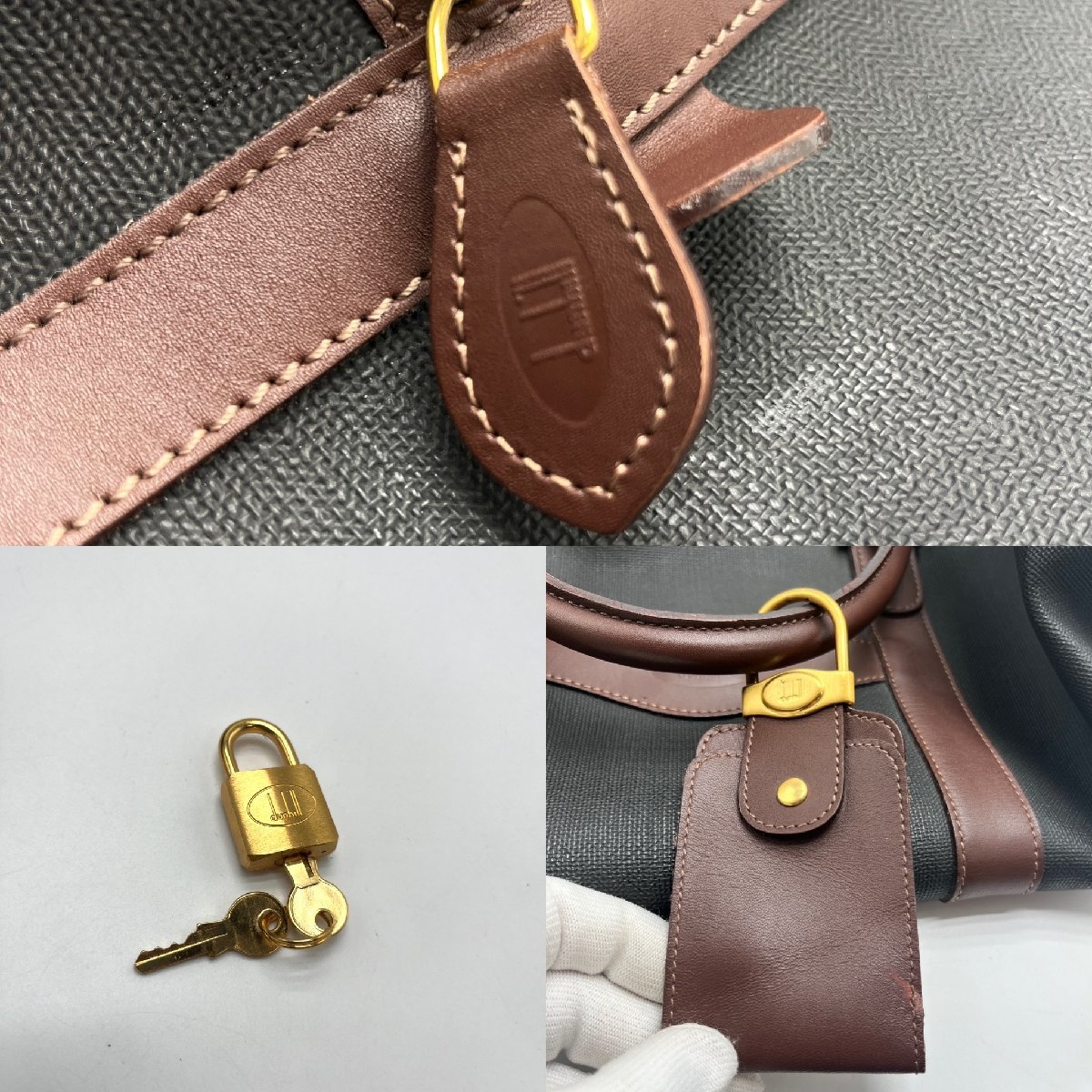 dunhill ダンヒル ボストンバッグ PVC レザー 旅行かばん トラベル