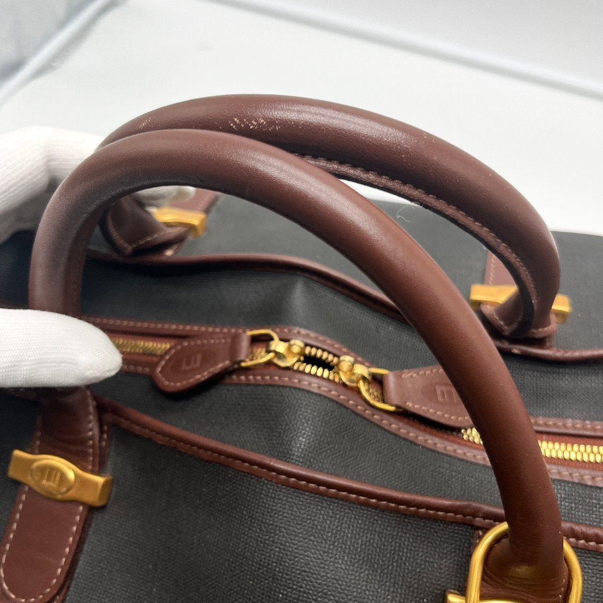 dunhill ダンヒル ボストンバッグ PVC レザー 旅行かばん トラベル