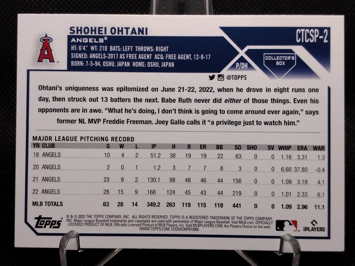 0 Topps TOPPS 大谷翔平 大谷翔平☆オーバーサイズ☆ 1225枚限定 