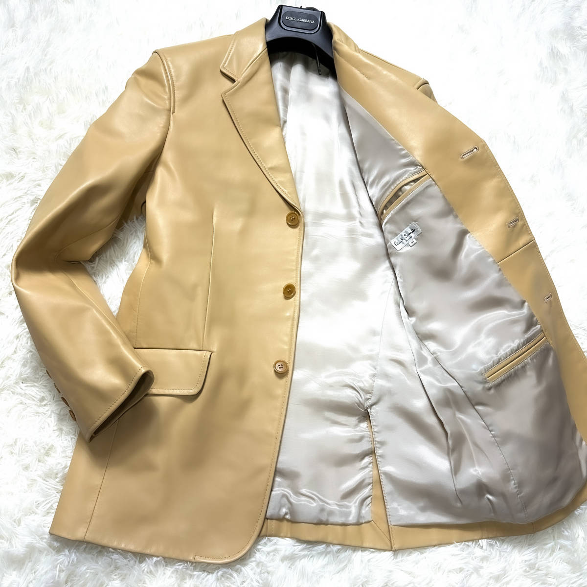 極美品牛革!Paul Smith London最高級カウレザーテーラードジャケット 