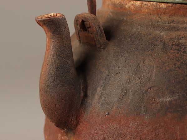 煎茶道具 龍文堂造 銅製蓋 時代鉄瓶 時代物 極上品 初だし品 C3364