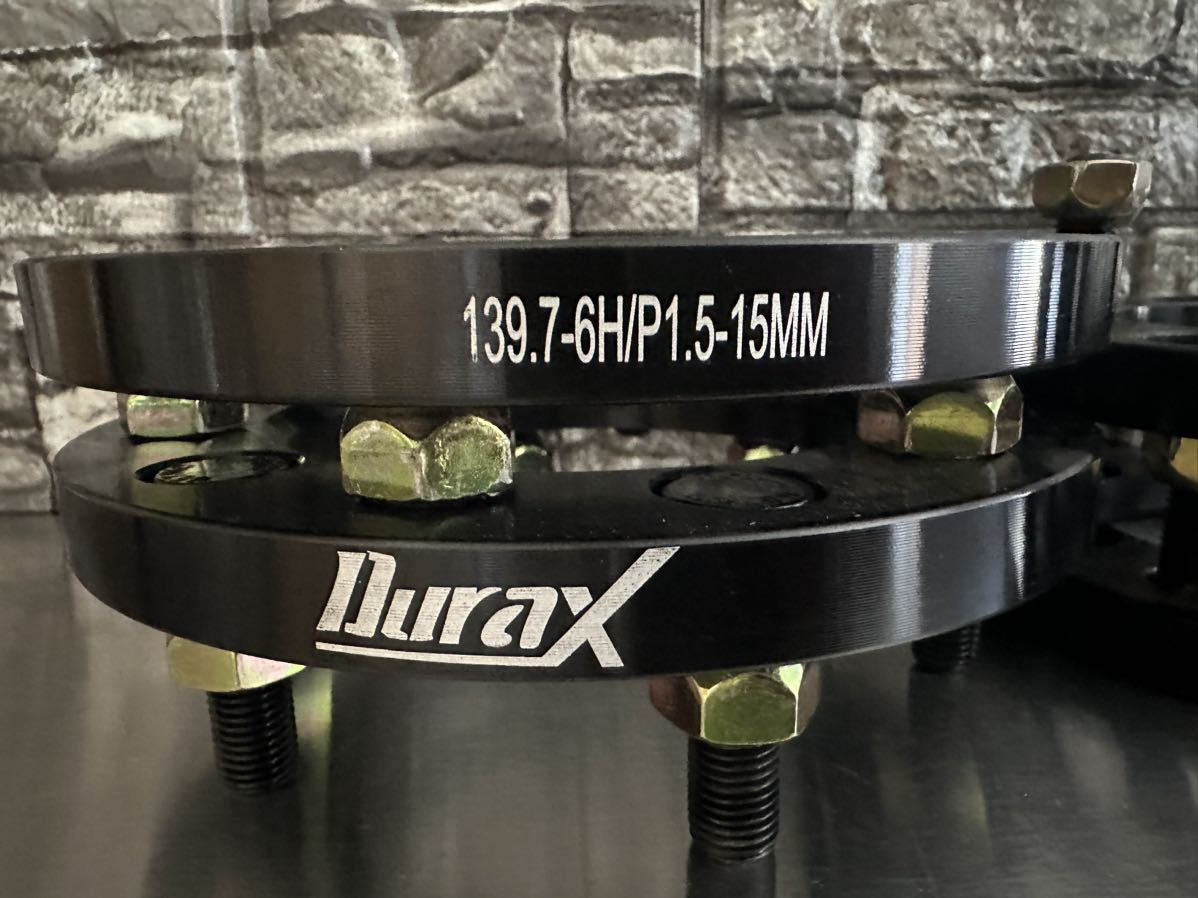ワイドトレッドスペーサー | ワイトレ ワイド クーポンで5%OFF限定モデルDurax デミオ 装着のみ未走行 Durax トヨタ ワイドトレッドスペーサー15mm 139.7-6H P1.5 黒 ワイドスペーサー 6穴 ワイトレ 三菱 4枚セット ハイエース