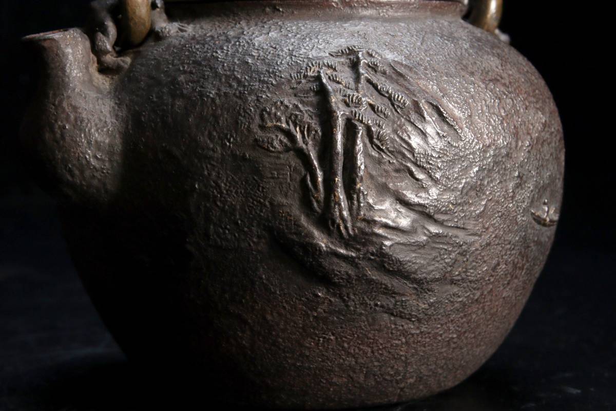 Yahoo!オークション ◇楾◇ 明治時代 龍文堂造 銀象嵌彫刻鉄瓶 21cm 煎茶