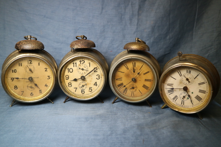 置時計 4台 検昭和レトロジャンク部品取り精工舎珍品希少骨董オブジェ時代