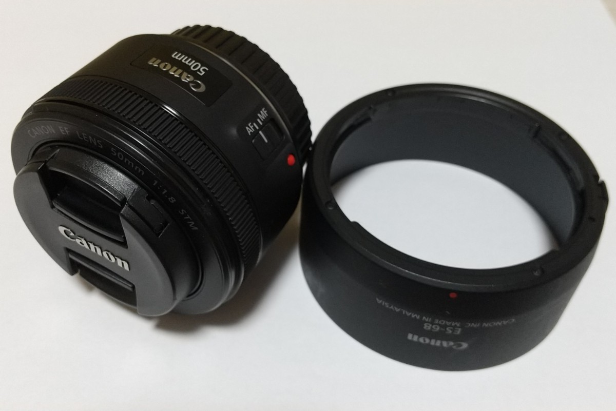 キヤノン EF50mm F1.8 STM レンズフードES-68付