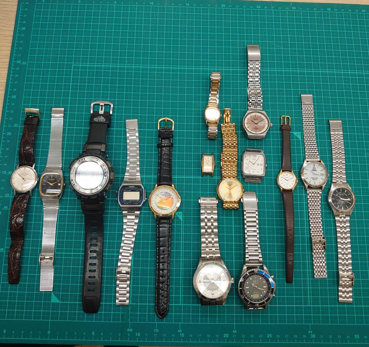 ＃3217【不動品 おまとめ 計15点 稼働品手巻き/1点　ジャンク品有/4点　SEIKO/セイコー CASIO/カシオ CITIZEN/シチズン等】