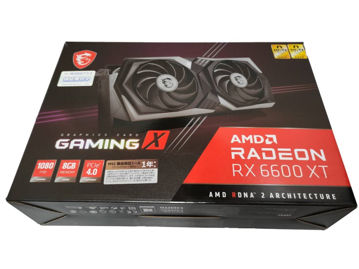 MSI Radeon RX 6600 XT MECH 2X 8G OCジャンク ジャンクMSI Radeon RX 6600 MECH 2X 8G 本体 MSI、2スロットに収まる2連