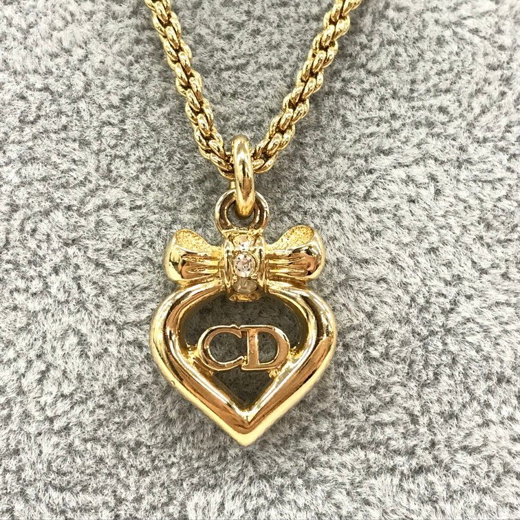 Christian Dior ディオール CDロゴ ネックレス【BLAK9018