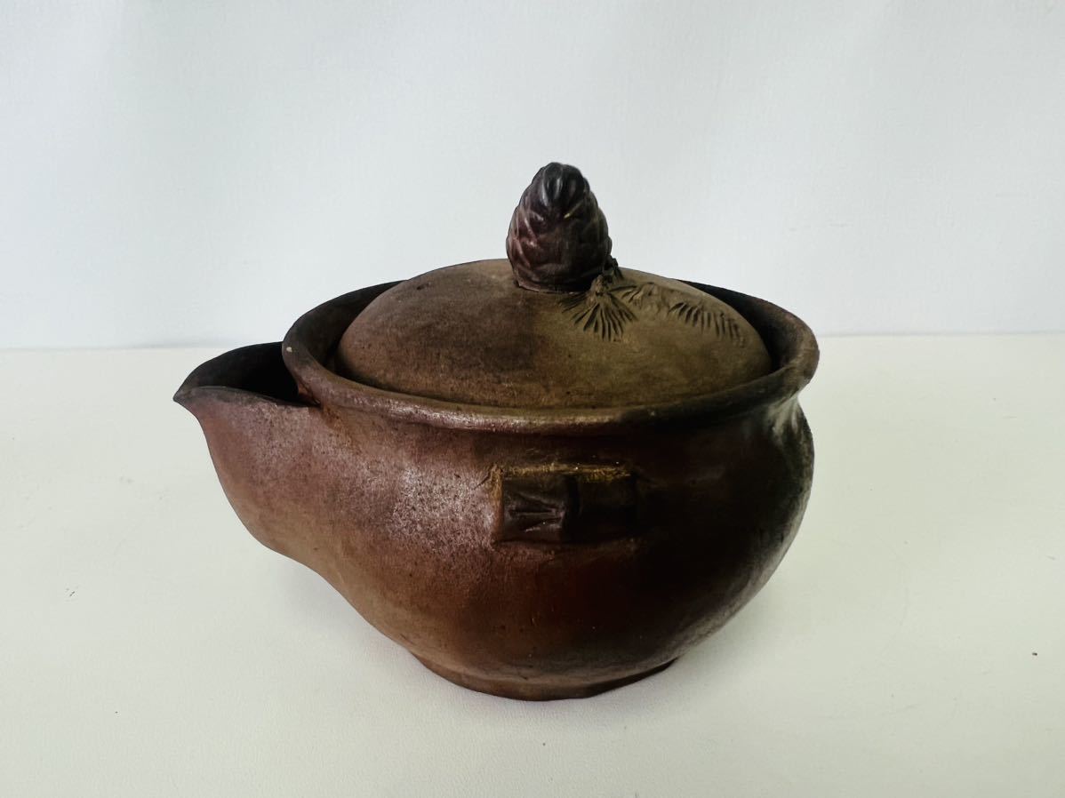 備前 宝瓶 備前焼 在銘有 茶道具 茶器 泡瓶 土瓶 窯変 H1215