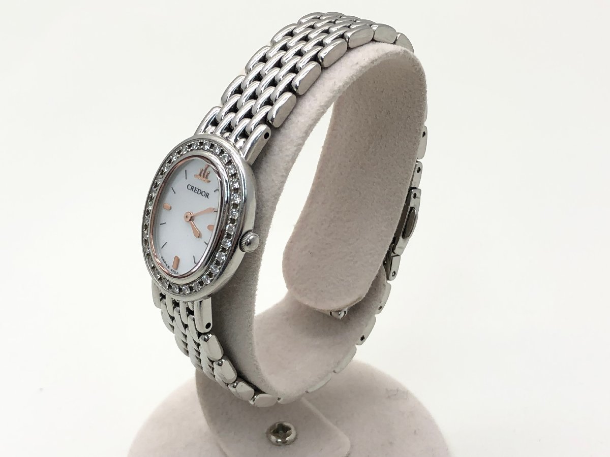 SEIKO クレドール 1E70-0AH0 ダイヤベゼル クォーツ 腕時計 レディース 