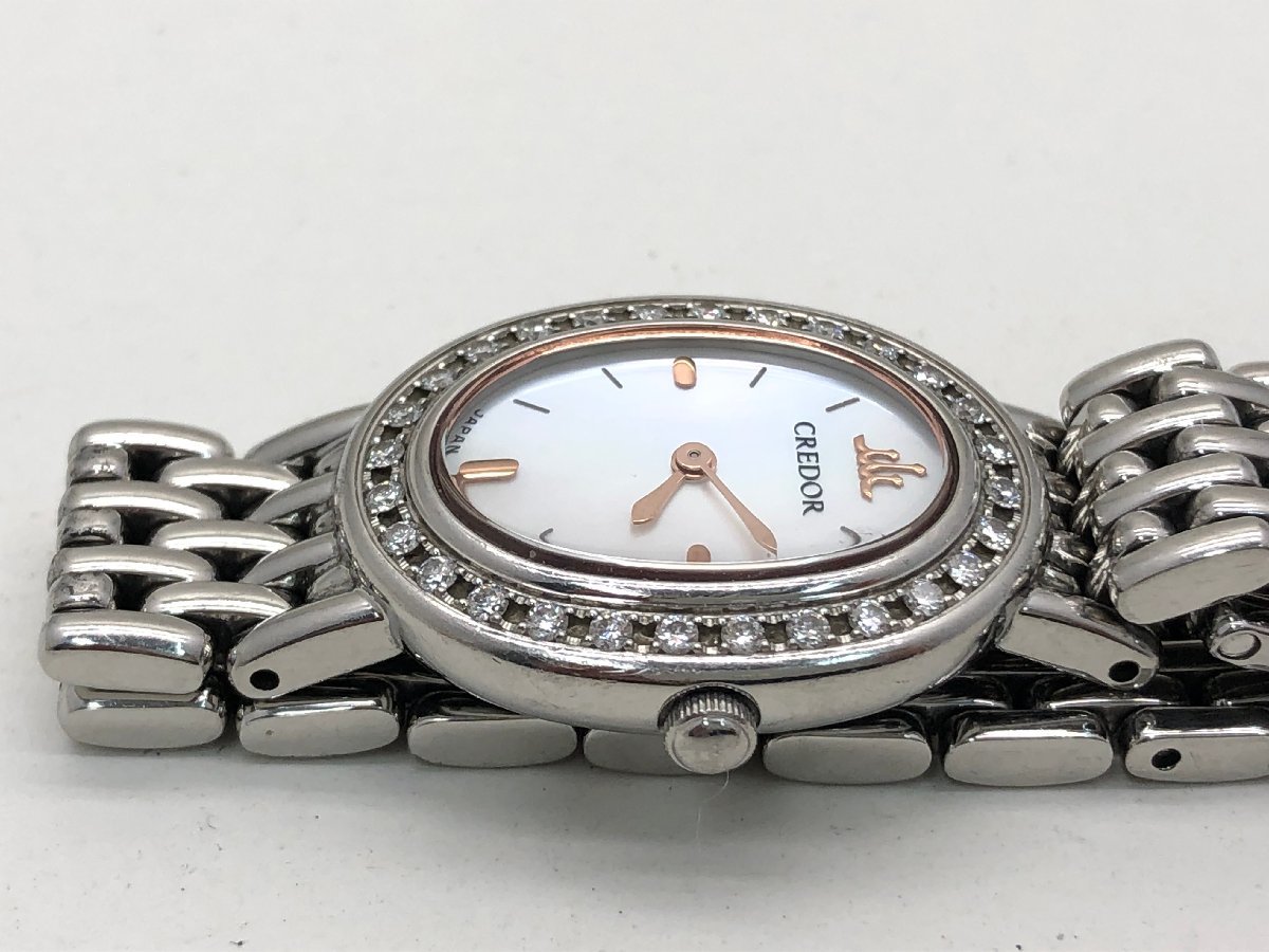SEIKO クレドール 1E70-0AH0 ダイヤベゼル クォーツ 腕時計 レディース 