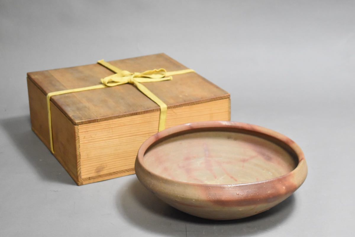 【英】1277 金重陶陽 備前鉢 日本美術 現代美術 備前焼 人間国宝 骨董品 美術品 古美術