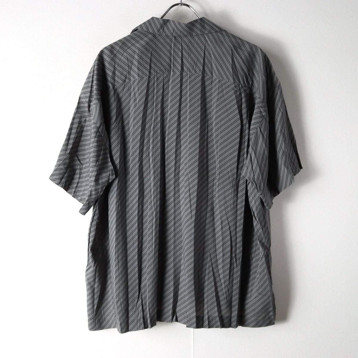 ISSEY MIYAKE MEN イッセイミヤケ プリーツ 加工 開襟 シャツ グレー 