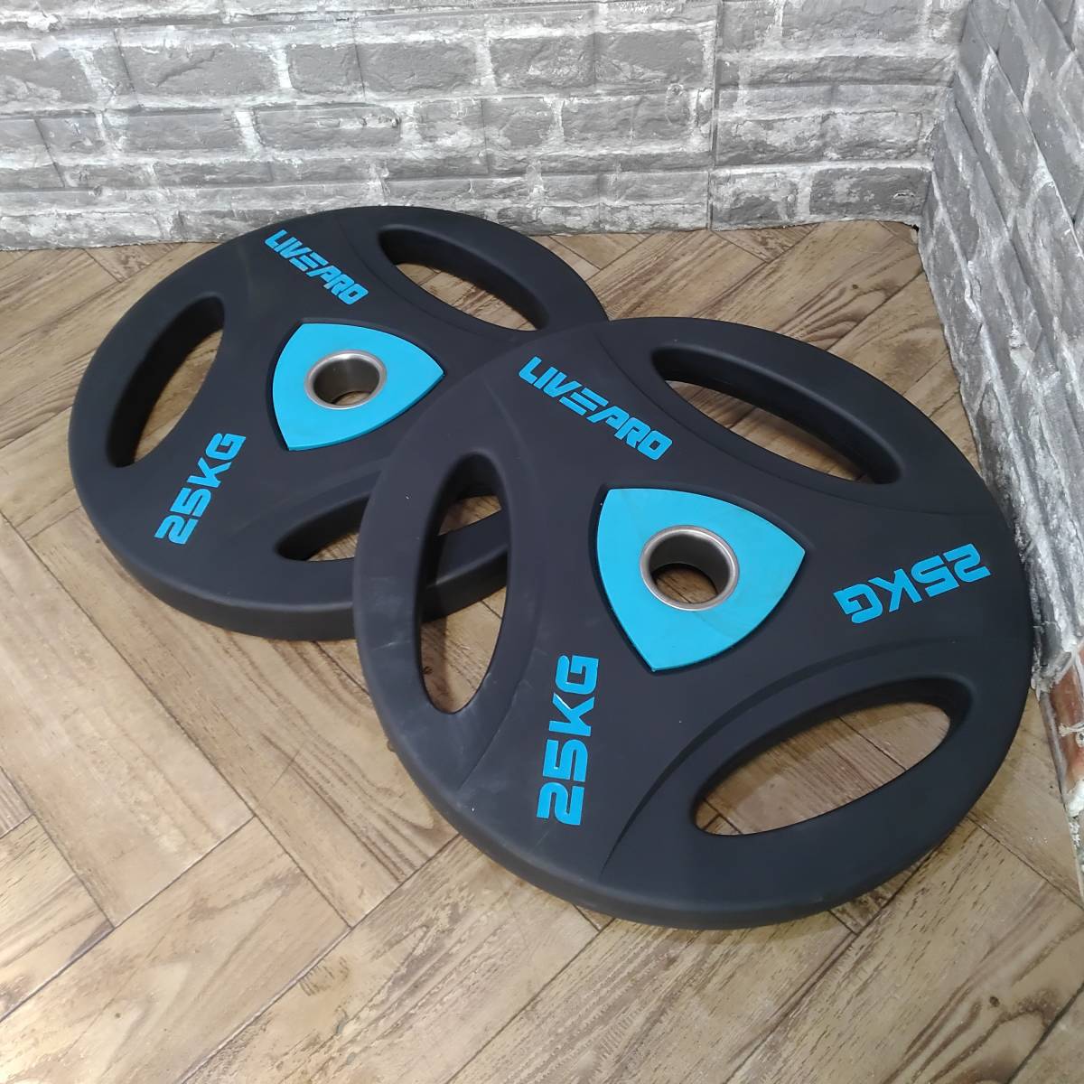 LIVE PRO オリンピックバーベルプレート 25Kg×2/計50Kg 穴径50mm 筋
