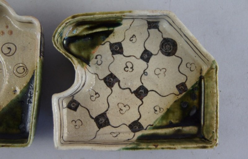 hh879 小山智徳 織部 向付 まとめて 4点 懐石道具 和食器 小皿(織部