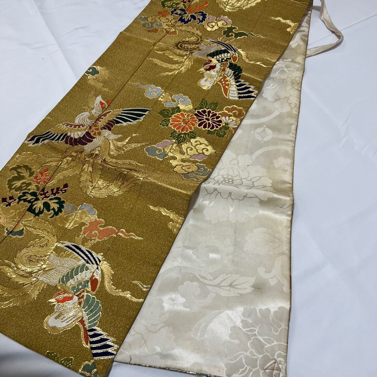 金襴七条袈裟】【七条袈裟】 冬用 鳳凰柄 正絹 法要 葬儀 仏具 僧侶 