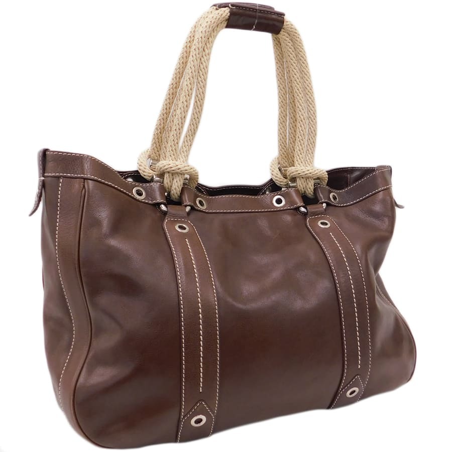 1円 ■ 美品 バリー ハンドバッグ ブラウン系 レザー ショッピング お出掛け BALLY ■E.Brir.tI-1