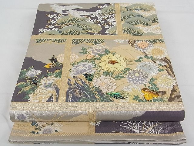 平和屋1■袋帯　螺鈿　唐織　新狩野派　金銀糸　逸品　rv7918