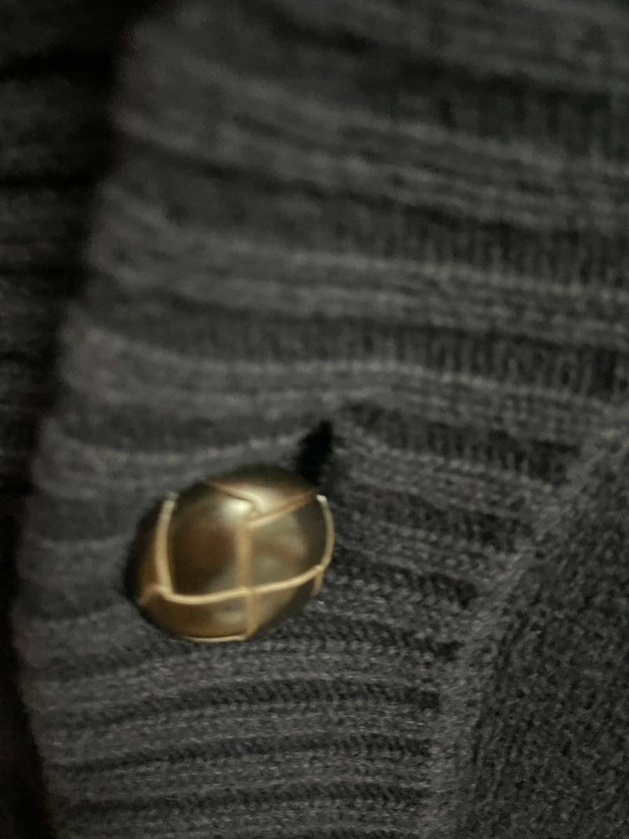 サイズ3 BURBERRY BLACK LABEL ショールカラー コットンニット 