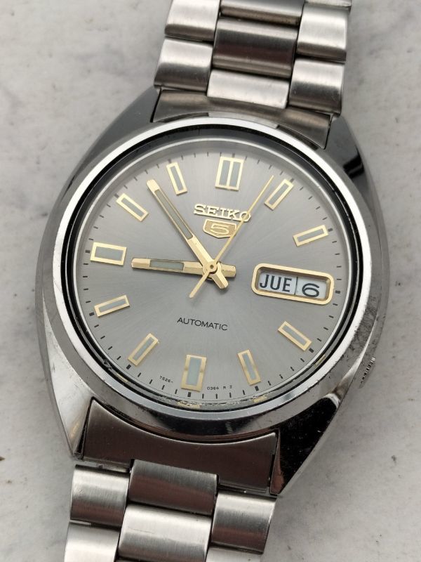 J14 1円～ 稼働品 セイコー SEIKO 5 ファイブ 7S26-3040 自動巻き 
