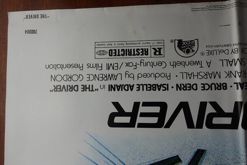 OG015/US版1sh 映画ポスター【the driver】(ザ・ドライバー) 監督 ウォルター・ヒル /ORG 780004 - ザ・ドライバー : Limited Poster ライアン・オニール