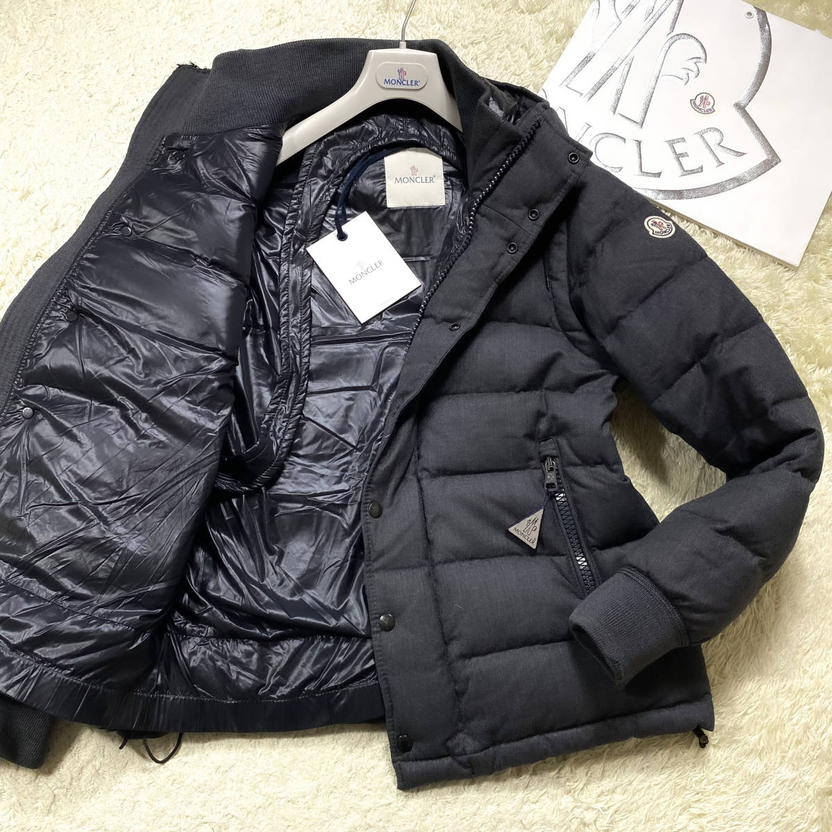 極美品2way!MONCLER袖着脱可能ダウンジャケット希少デニム ワン 