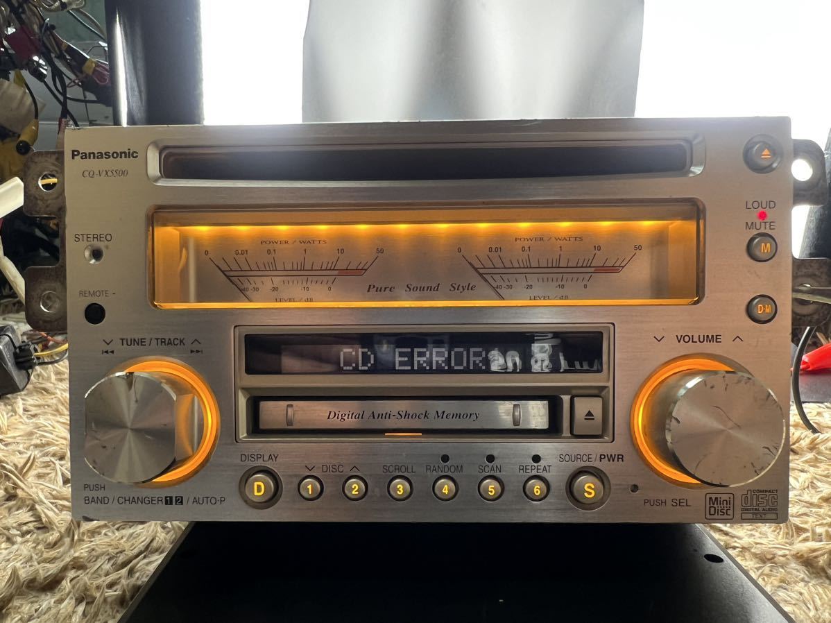 売切☆CD MD Panasonic CQ-VX5500D オーディオ イルミ DIN ☆送料無料☆