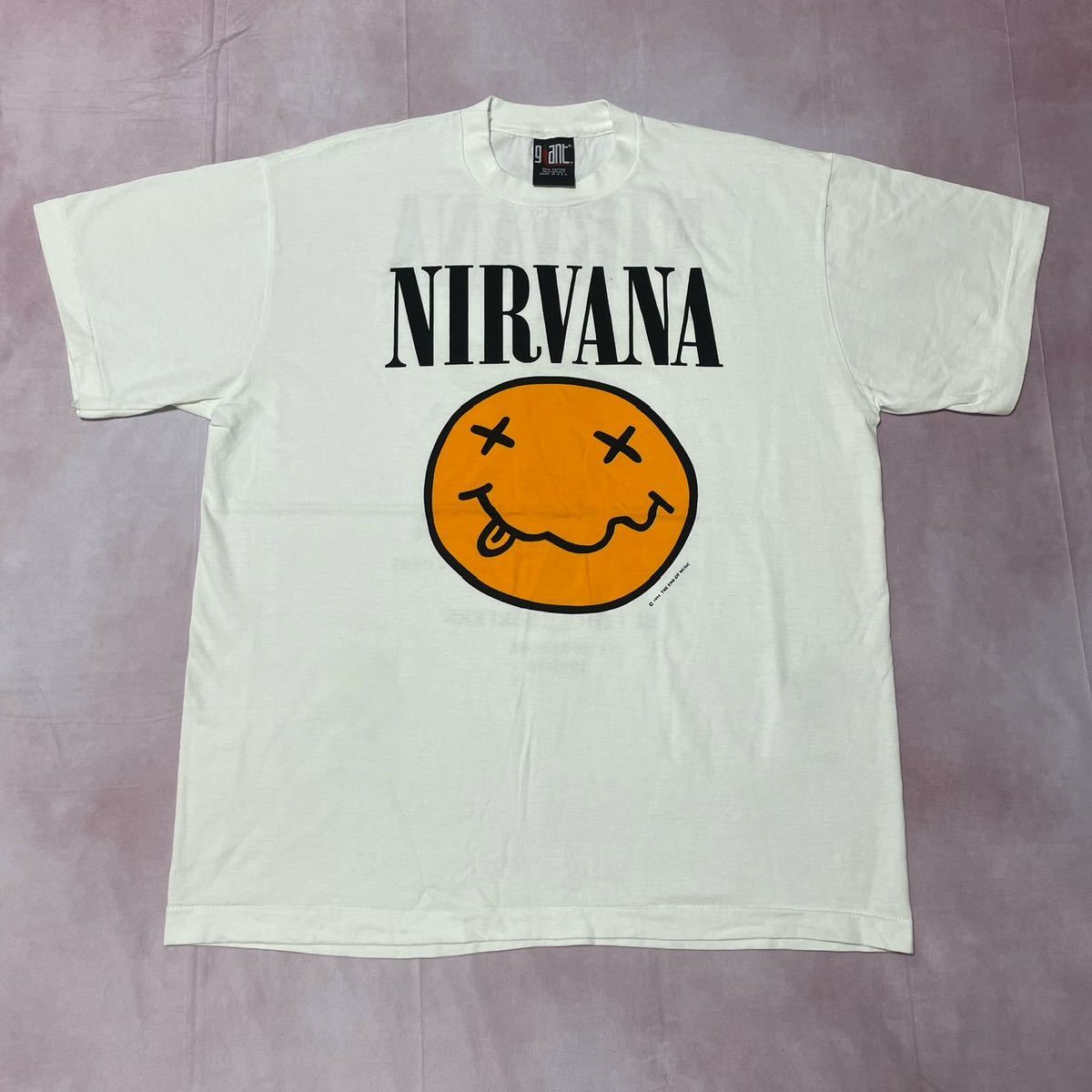 90s NIRVANA スマイリー Tシャツ ニルヴァーナ White Lサイズ 【公式通販】
