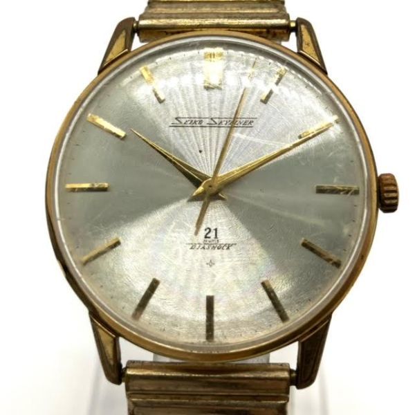 仙18 SEIKO SKYLINER J15006E 腕時計 手巻き 21石 シルバー文字盤 セイコー スカイライナー メンズ