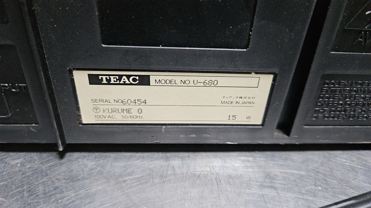 TEAC V-680 カセットデッキ テープ再生OK TEAC カセットデッキ V-680