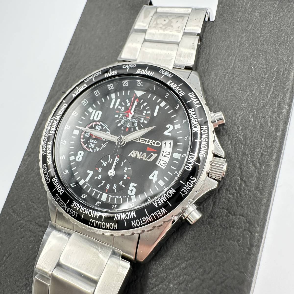 ☆SEIKO SOLAR ANAコラボ クロノグラフ V172-0AY0☆中古稼働品