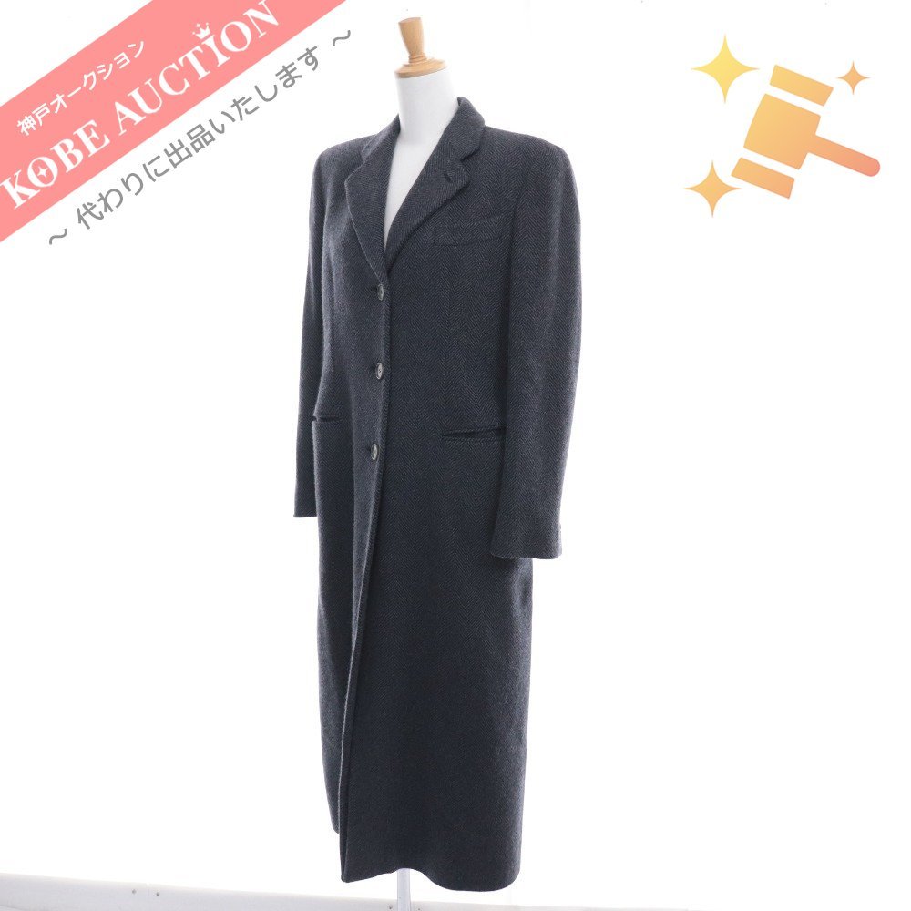 ■ ジョルジオアルマーニ チェスターコート イタリア製 ロング アウター レディース 40 グレー カシミヤ100