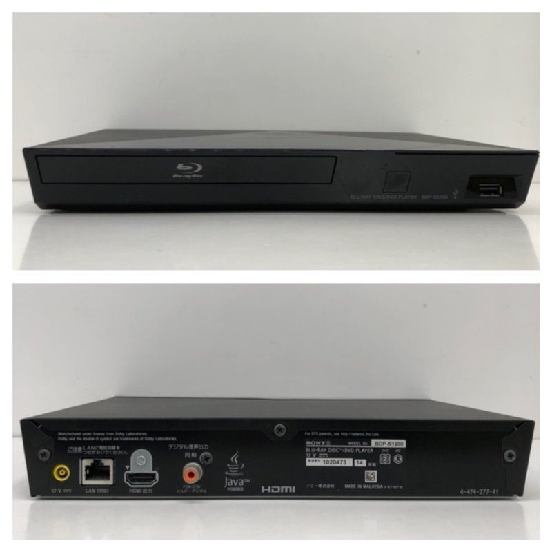 SONY ブルーレイ DVDプレーヤーBDP-S1200 SONY(ソニー) ⁄ ブルーレイ