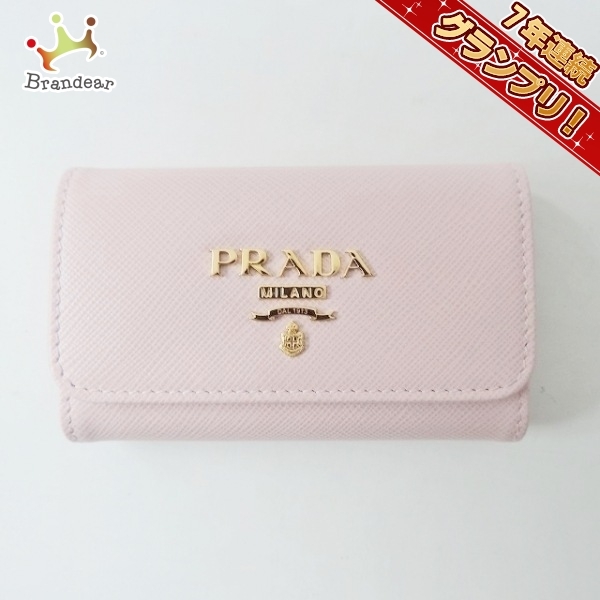 プラダ PRADA キーケース 1PG004 - サフィアーノメタル ピンク 4連