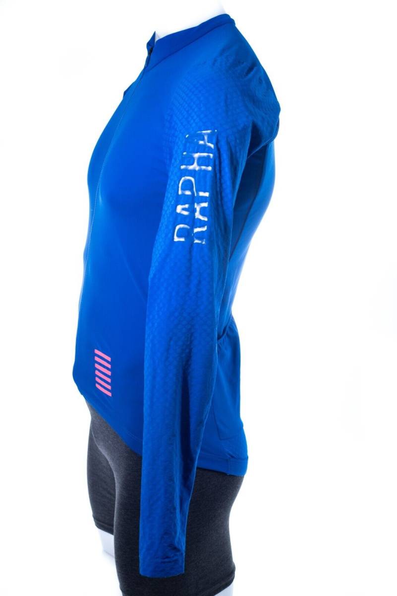 Rapha Pro Team Long Sleeve Aero Jersey Men LARGE Blue Road Bike
