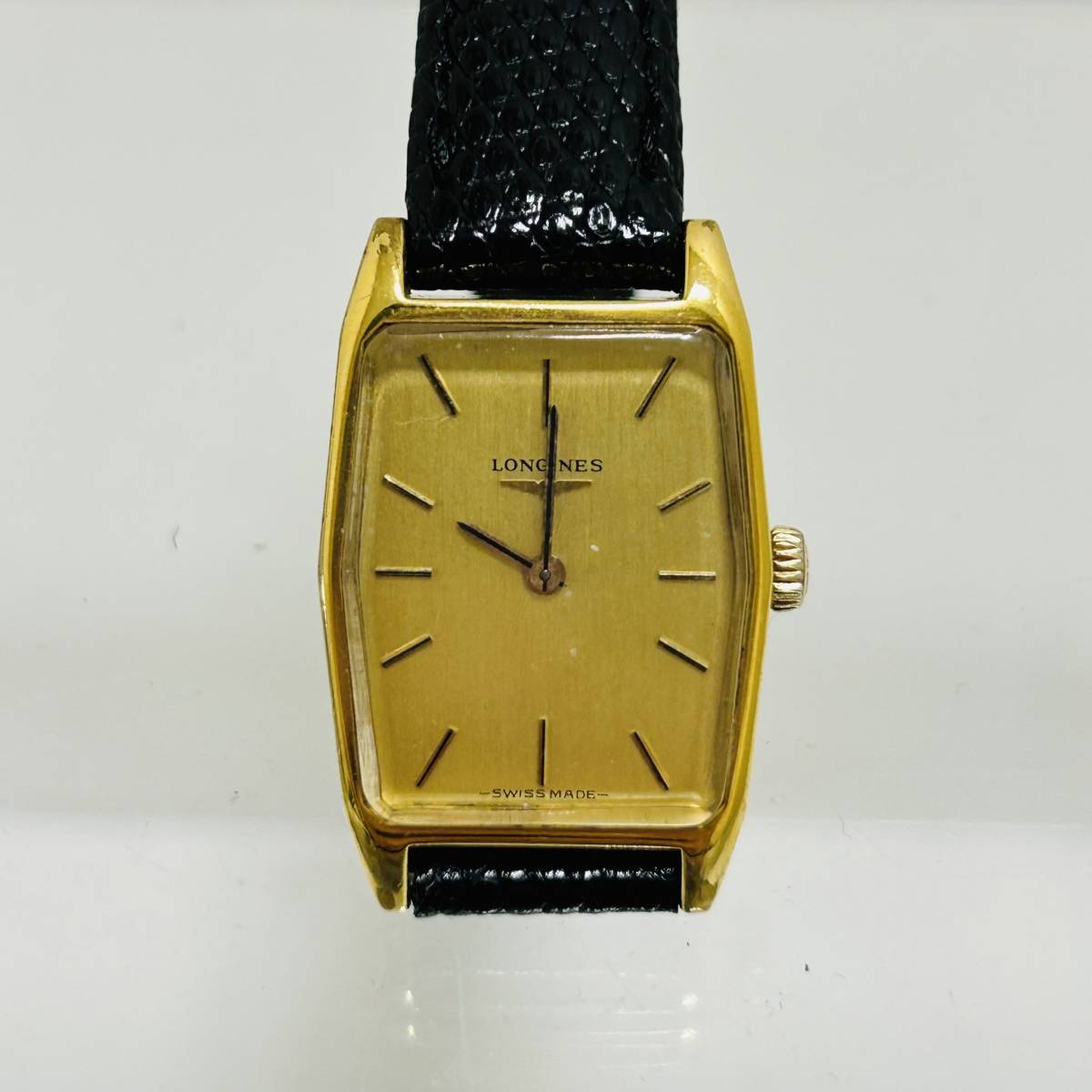 SPM-2683】1円～！LONGINES 手巻き 腕時計 稼働品 状態写真参照 ベルト  