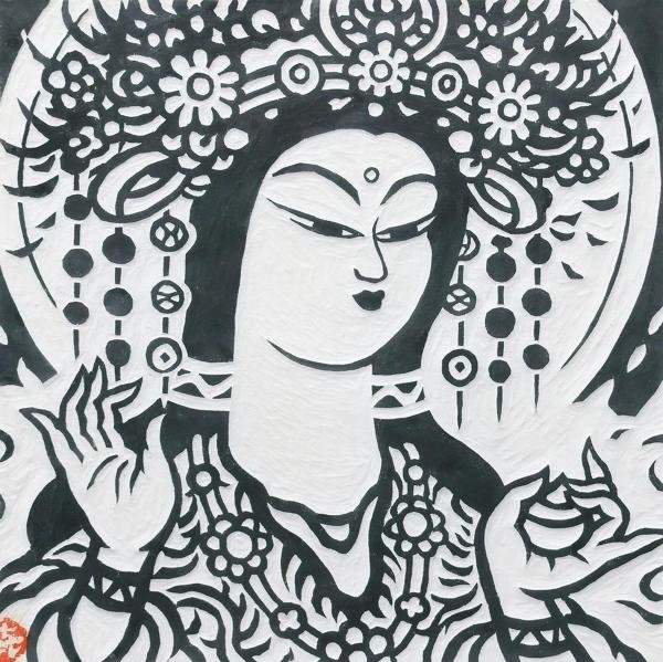 真作】【WISH】笹島喜平「吉祥天」木版画 1978年作 直筆サイン 〇師