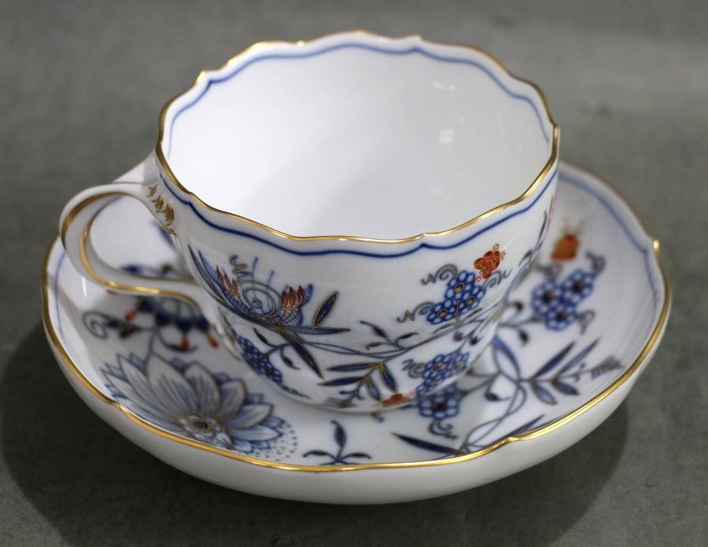 1円～ Meissen マイセン ティーカップ＆ソーサー ブルーオーキッド 6客 