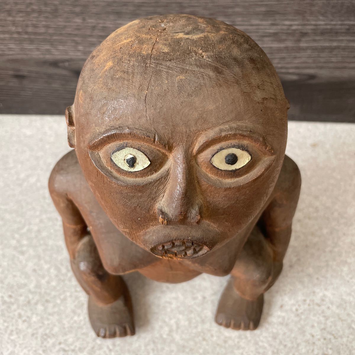 1円 戦前 トコベイ人形 パラオ 男 人形 木彫 高さ約24.5cm オブジェ