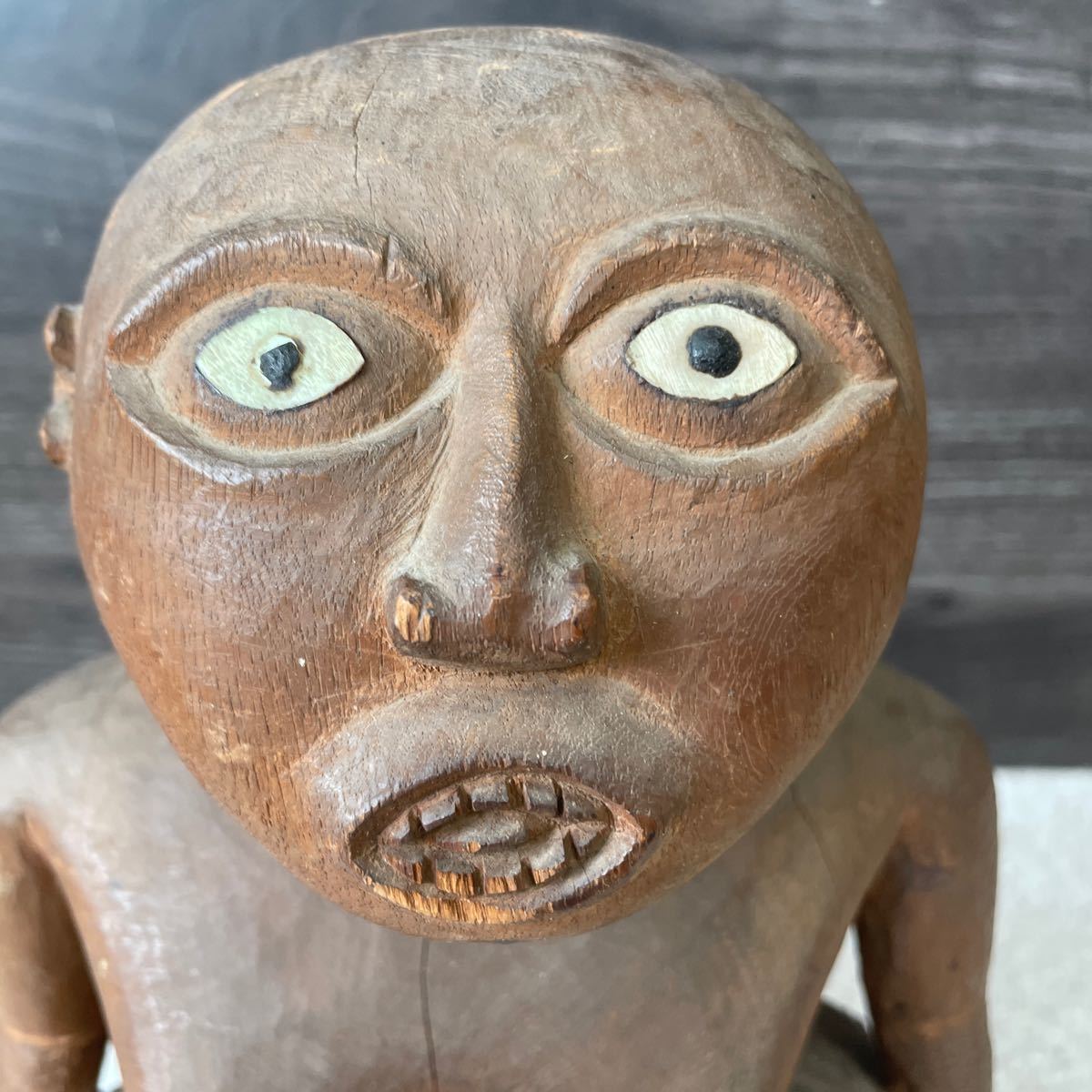 1円 戦前 トコベイ人形 パラオ 男 人形 木彫 高さ約24.5cm オブジェ