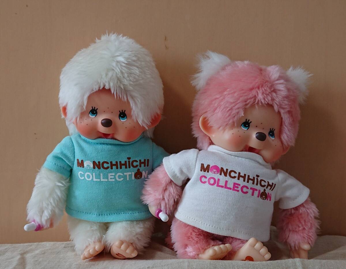 中古 ☆30周年モンチッチ Sサイズ 白&ピンク Tシャツ 2体セット 男の子