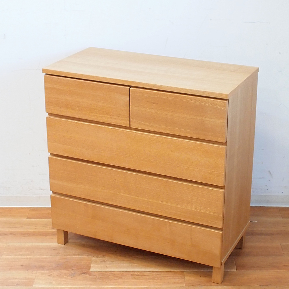 無印良品　4段　チェスト　タモ材 無印良品/MUJI 廃盤希少 タモ材 4段チェスト 脚付き 北欧スタイル