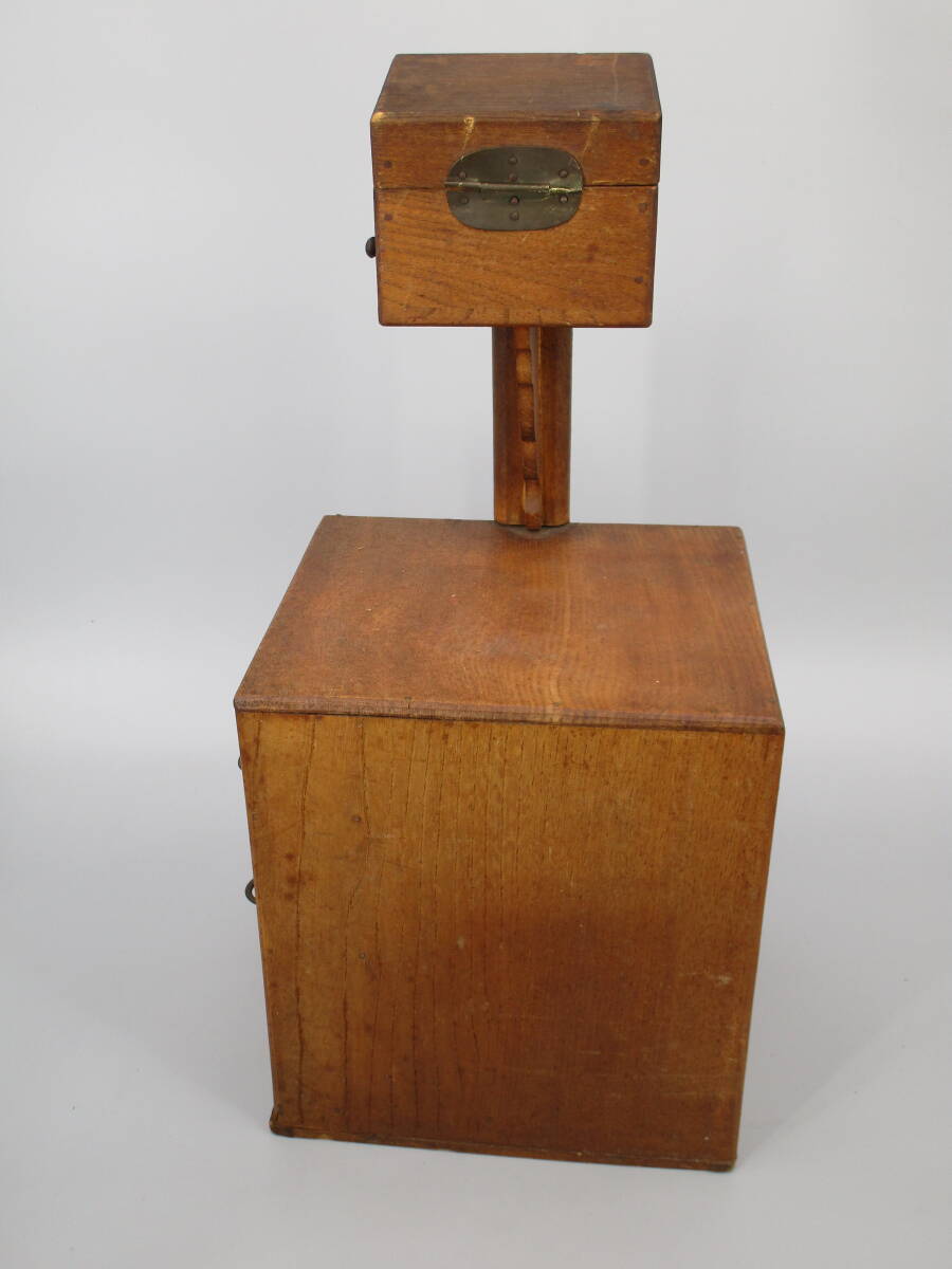 昭和レトロ 裁縫箱/刺繍箱 木製 小型箪笥/たんす/タンス 小物入れ