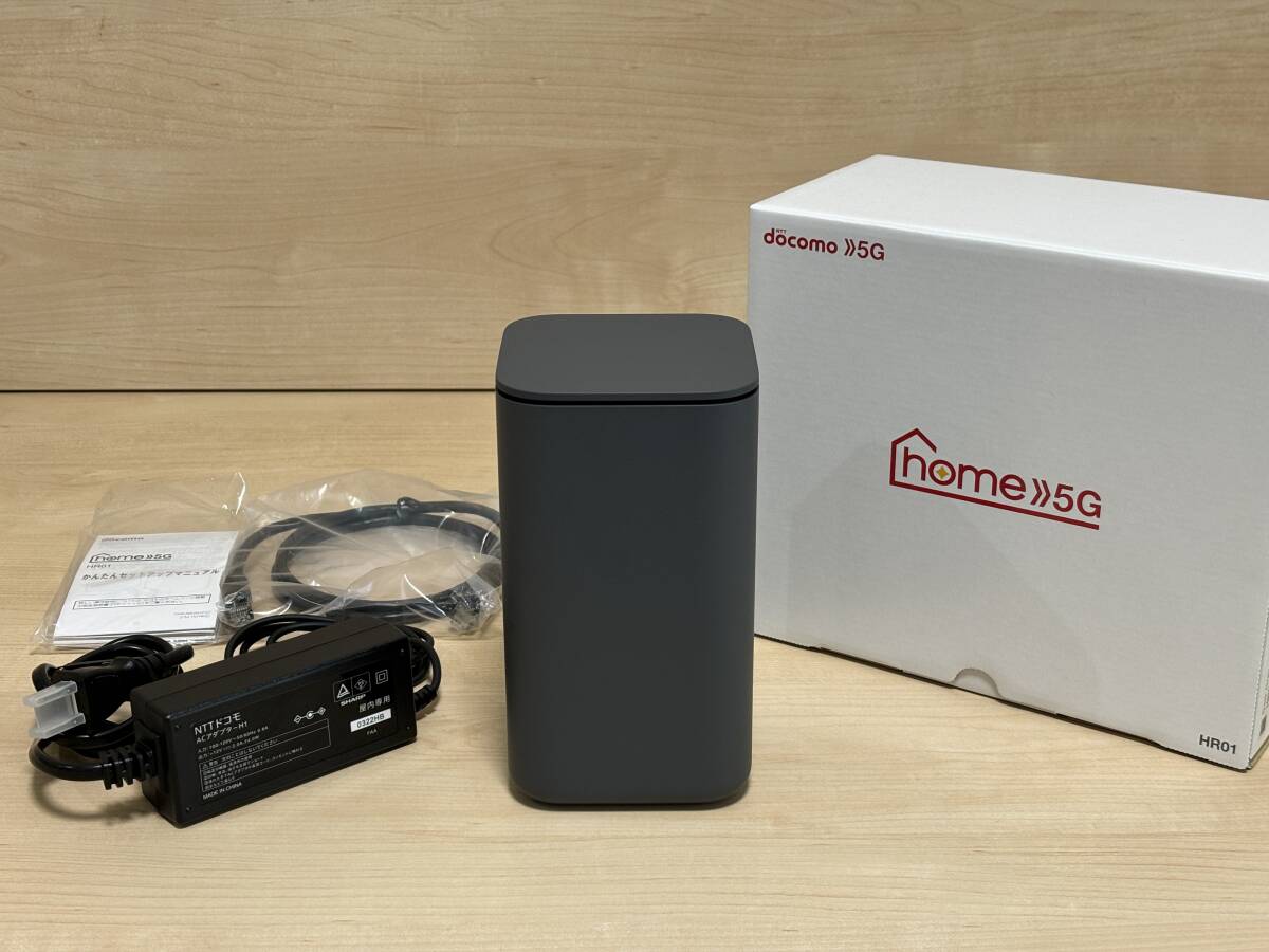 【美品】docomo home 5G HR01 ダークグレー（NTTドコモ Wi-Fi ホームルーター シャープ Wi-Fi 無線LAN）_1