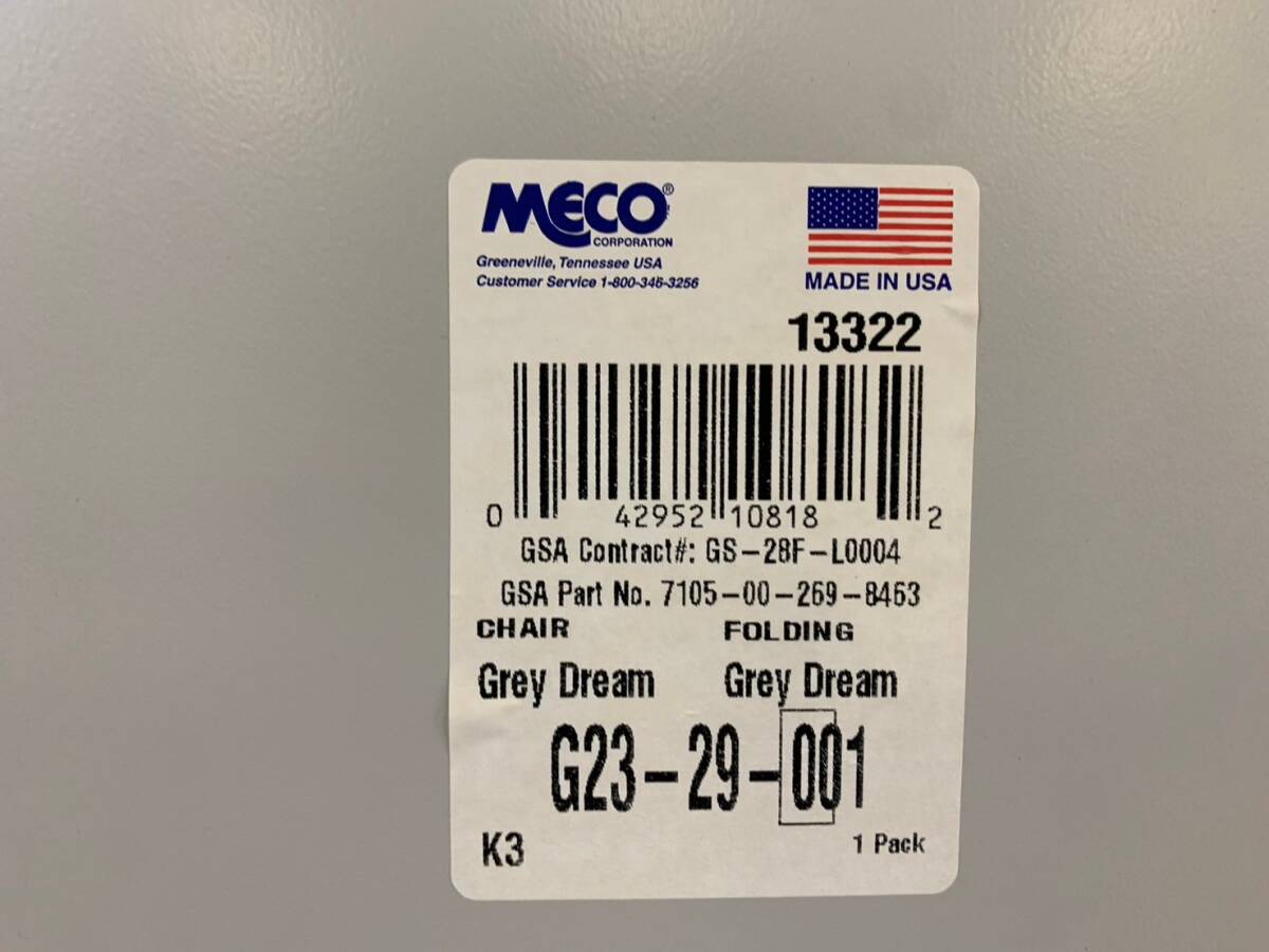 米軍放出品】☆未使用品 MECO 折り畳みイス USMC オフィス パイプ椅子