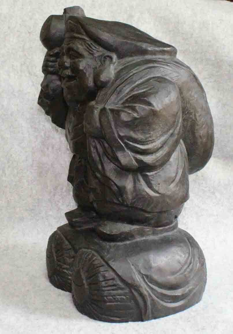 金属工芸◇大黒天 置物 般若 純一郎 作◇在銘 銅像 ブロンズ像 大黒様