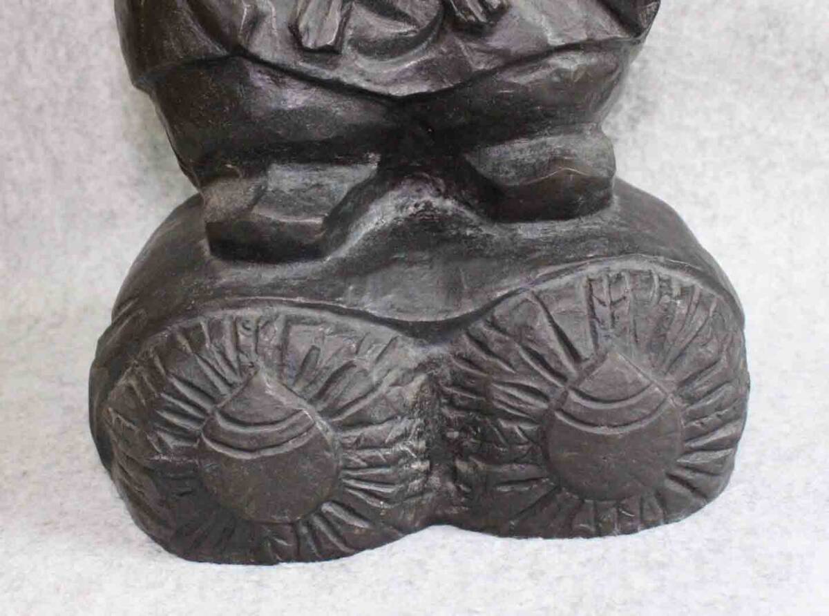 金属工芸◇大黒天 置物 般若 純一郎 作◇在銘 銅像 ブロンズ像 大黒様