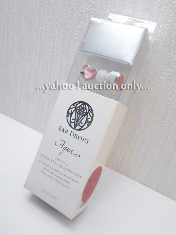 未使用保管 エレコム ELECOM 有線 イヤフォン EHP-AIN90PN ピンク ハート 密閉型 インナーイヤーヘッドホン イヤドロップス EAR DROPS Aqua_2