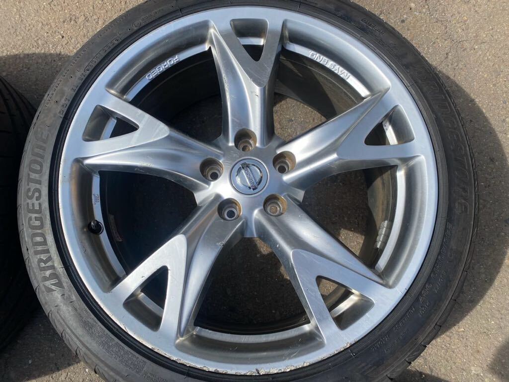 日産 Z34 純正 RAYS 19x 9J+47 10J+30 PCD 114.3 5H 4本 BRIDGESTONE