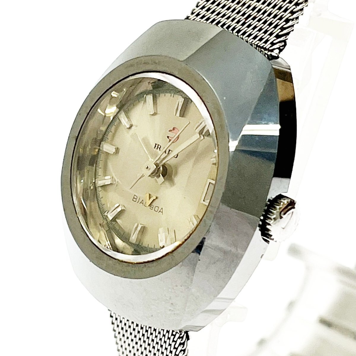 【1円スタート】RADO ラドー バルボア カットガラス SS シルバー文字盤 自動巻き レディース腕時計 ジャンク 277122_2